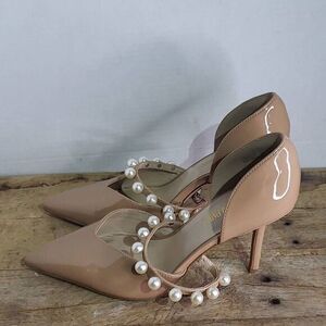 Dream pairs tan Pearl Straps Pointed Toe Stiletto‎ Heel Pumps party